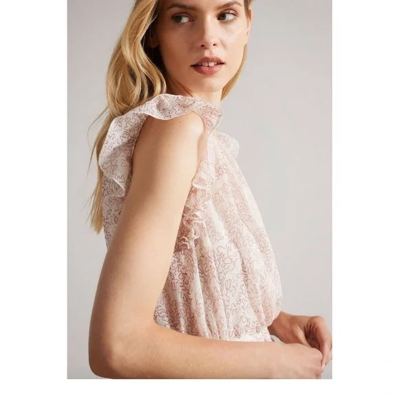 Ted Baker Evelyna Printed Texture Mini Dress Ted size 3/ US 6/8 - Picture 9 of 14